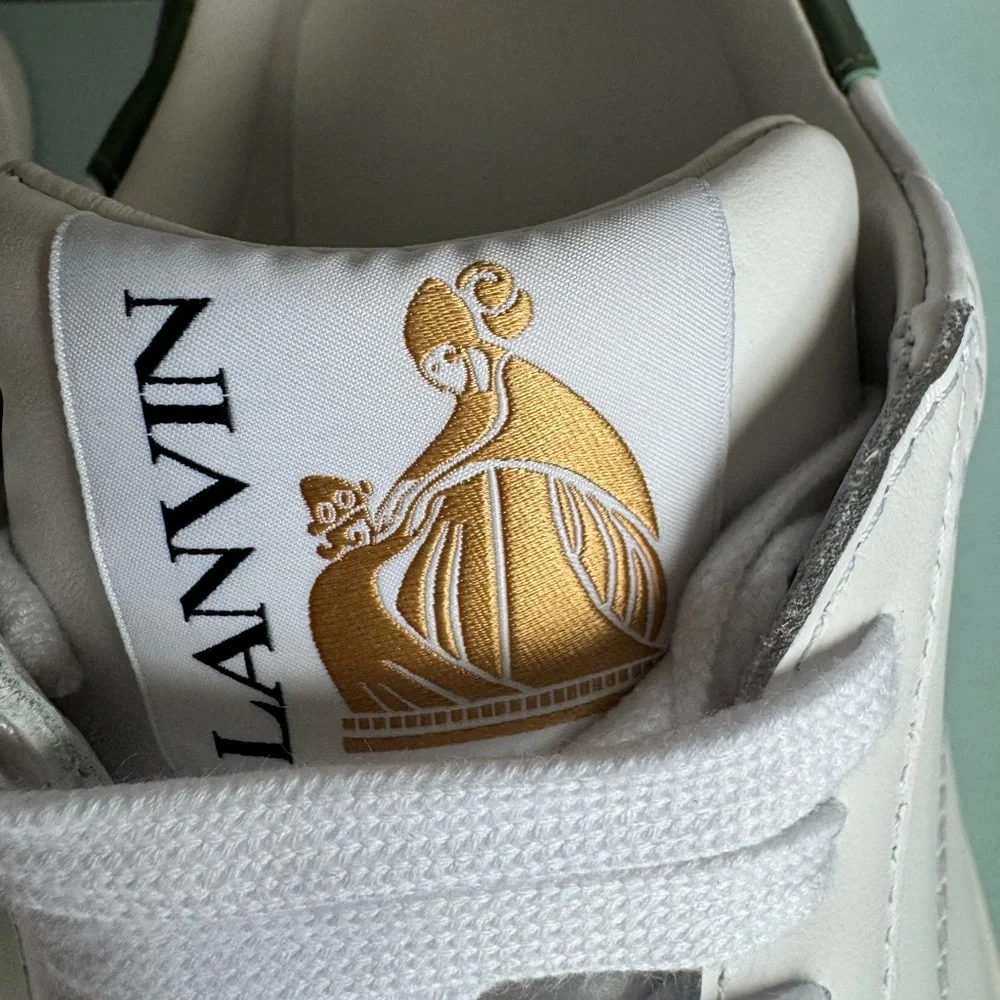 Lanvin DDB0 white dark green sneakers  FM-SKDK0A-GOTE-E23 size 43/10 NWT - Picture 6 of 12